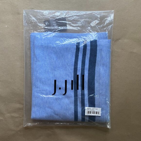 J. Jill Light Blue + Navy Striped Trim Wrap, Shawl - Picture 6 of 6